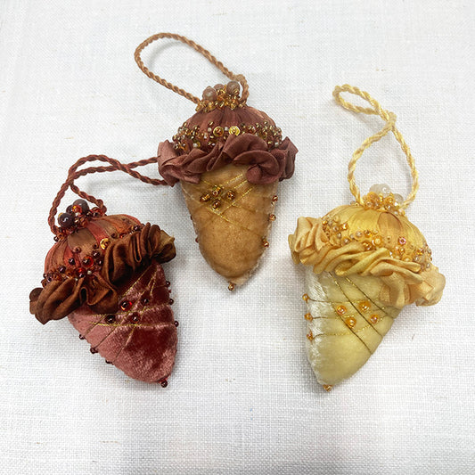 Velvet Acorn Ornament Set - Mighty Oak