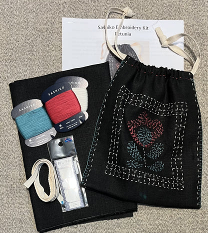 Sashiko Embroidery Kit - Petunia