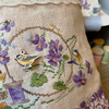 Tender Violet Pouch - Linen Drawstring