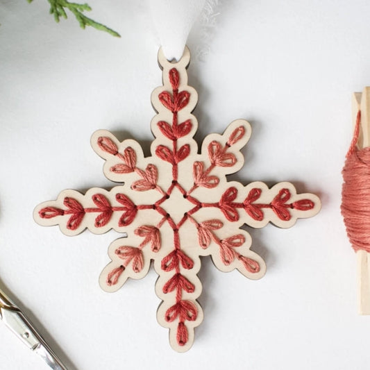Red Snowflake Ornament - Embroidery Kit