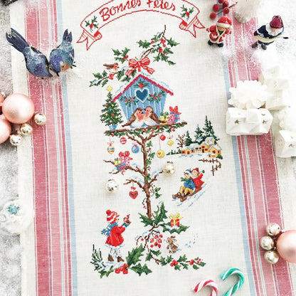 Little Christmas House - Linen Tea Towel