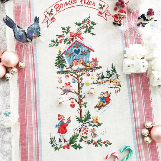 Little Christmas House - Linen Tea Towel