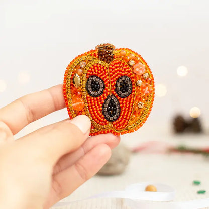 Pumpkin Brooch - Bead Embroidery Kit