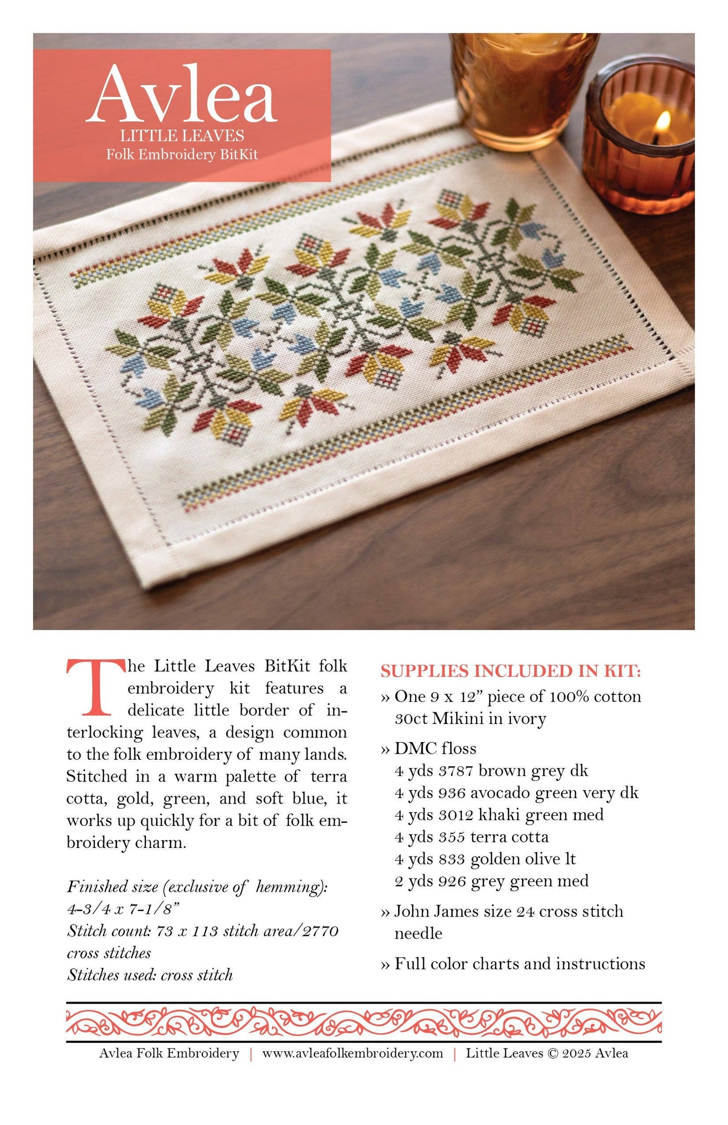 Little Leaves - Folk Embroidery Kit
