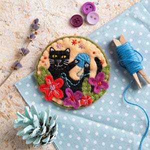 Black Cat Felt Craft Brooch Kit