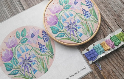 "Bluebells Floral" Embroidery Pattern