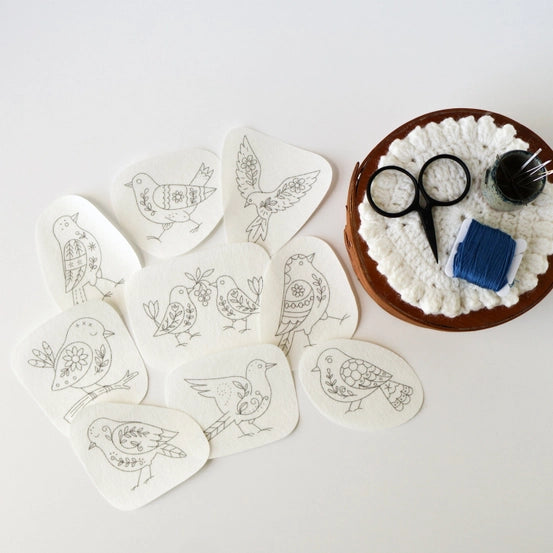 Folk Birds - Stick and Stitch Embroidery Patterns