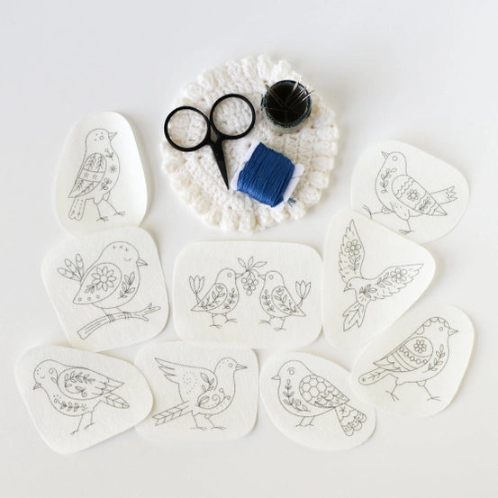 Folk Birds - Stick and Stitch Embroidery Patterns