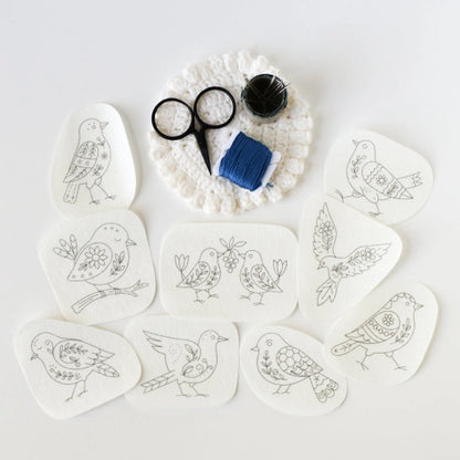 Folk Birds - Stick and Stitch Embroidery Patterns