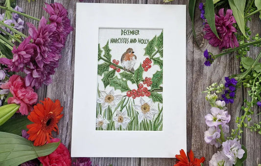 December - Narcissus and Holly