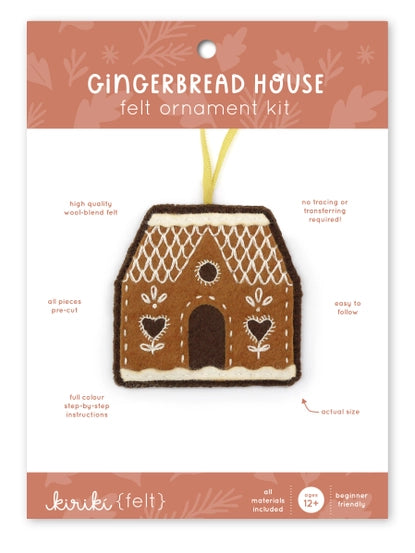Gingerbread House - Felt Ornament Kit