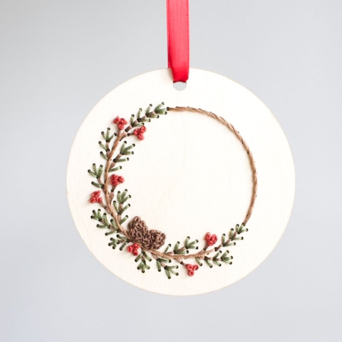 Pinecone Wreath Ornament - Embroidery Kit