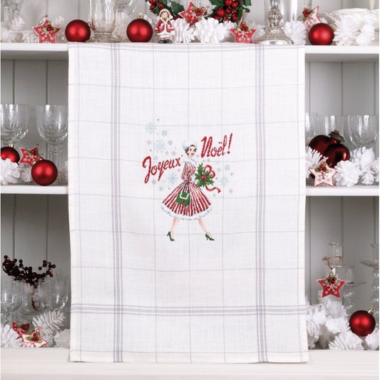 Vintage Christmas - Linen Tea Towel