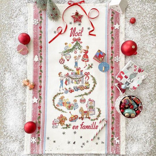 Christmas Family - Linen Tea Towel