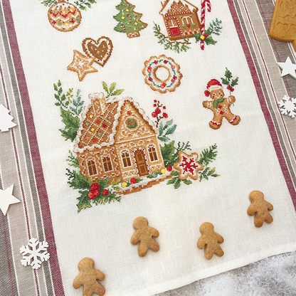Gingerbread Linen Tea Towel
