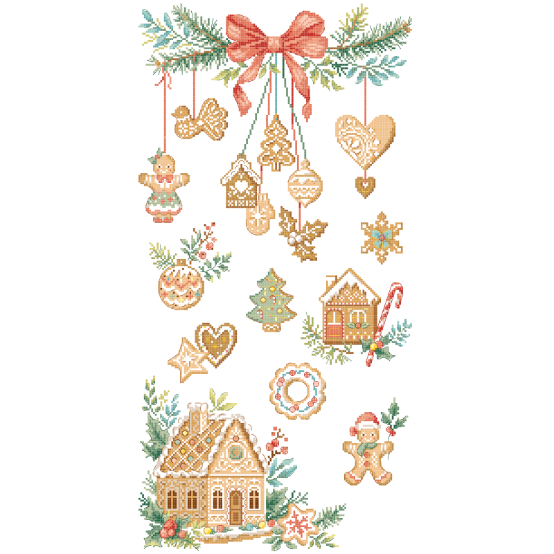 Gingerbread Linen Tea Towel