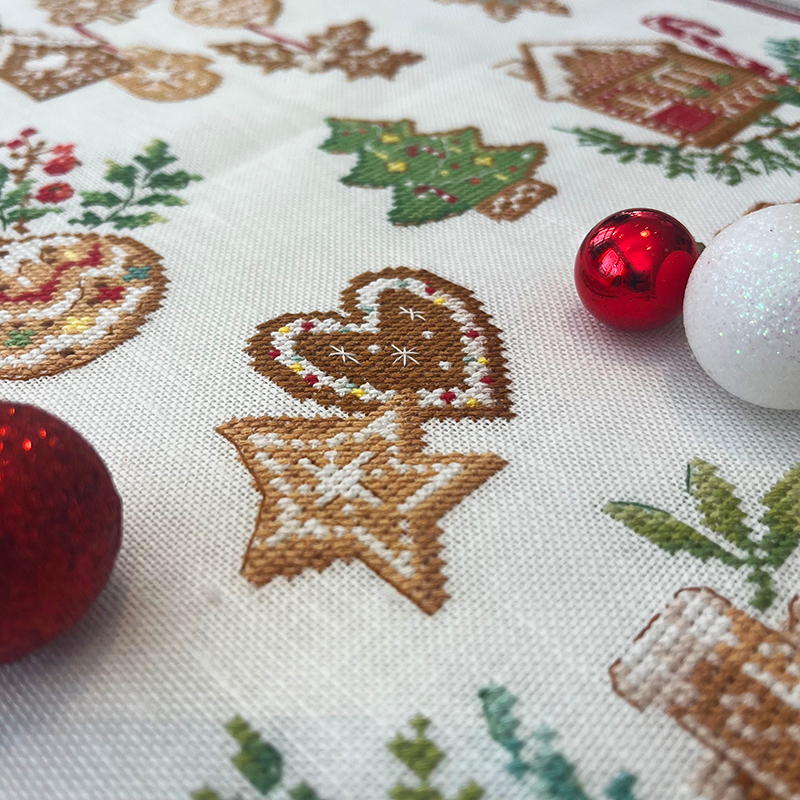 Gingerbread Linen Tea Towel