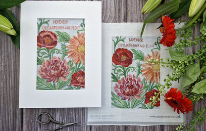 November - Chrysanthemum and Peony