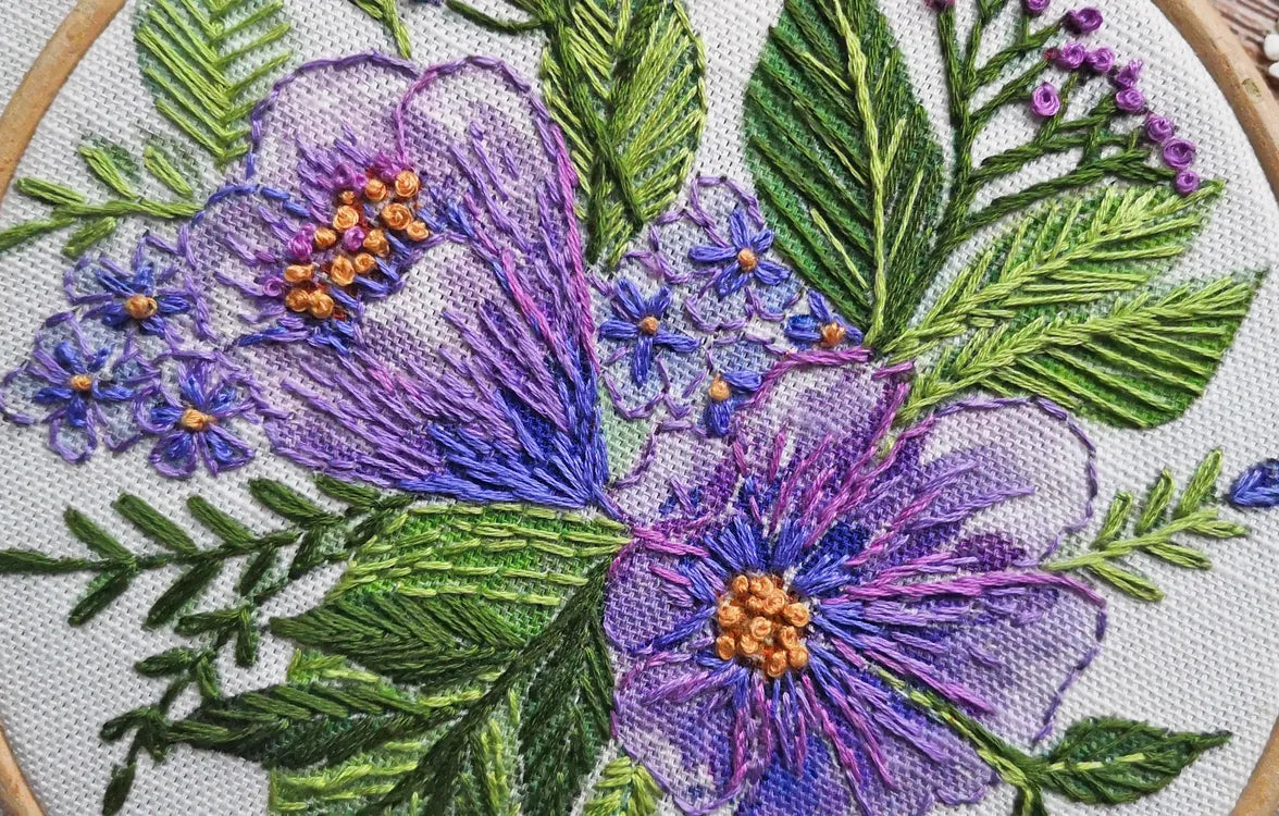 Spring Bloom Embroidery Panel