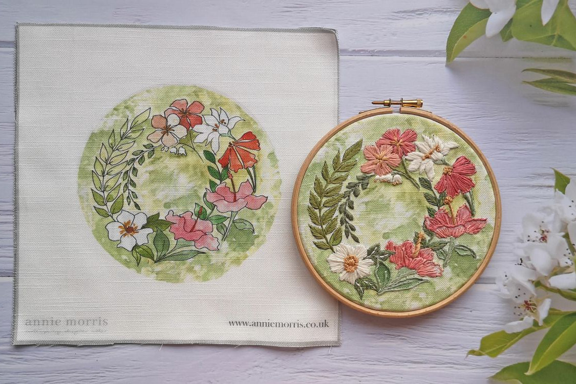 "Summer Wreath" Embroidery Panel