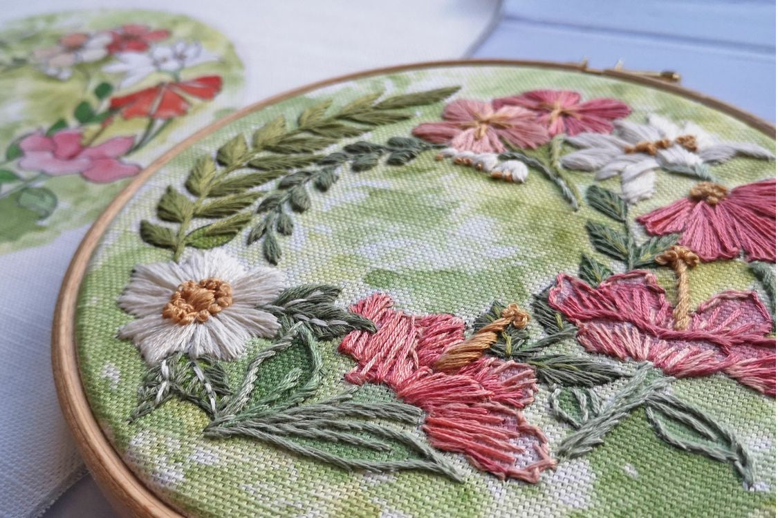 "Summer Wreath" Embroidery Panel