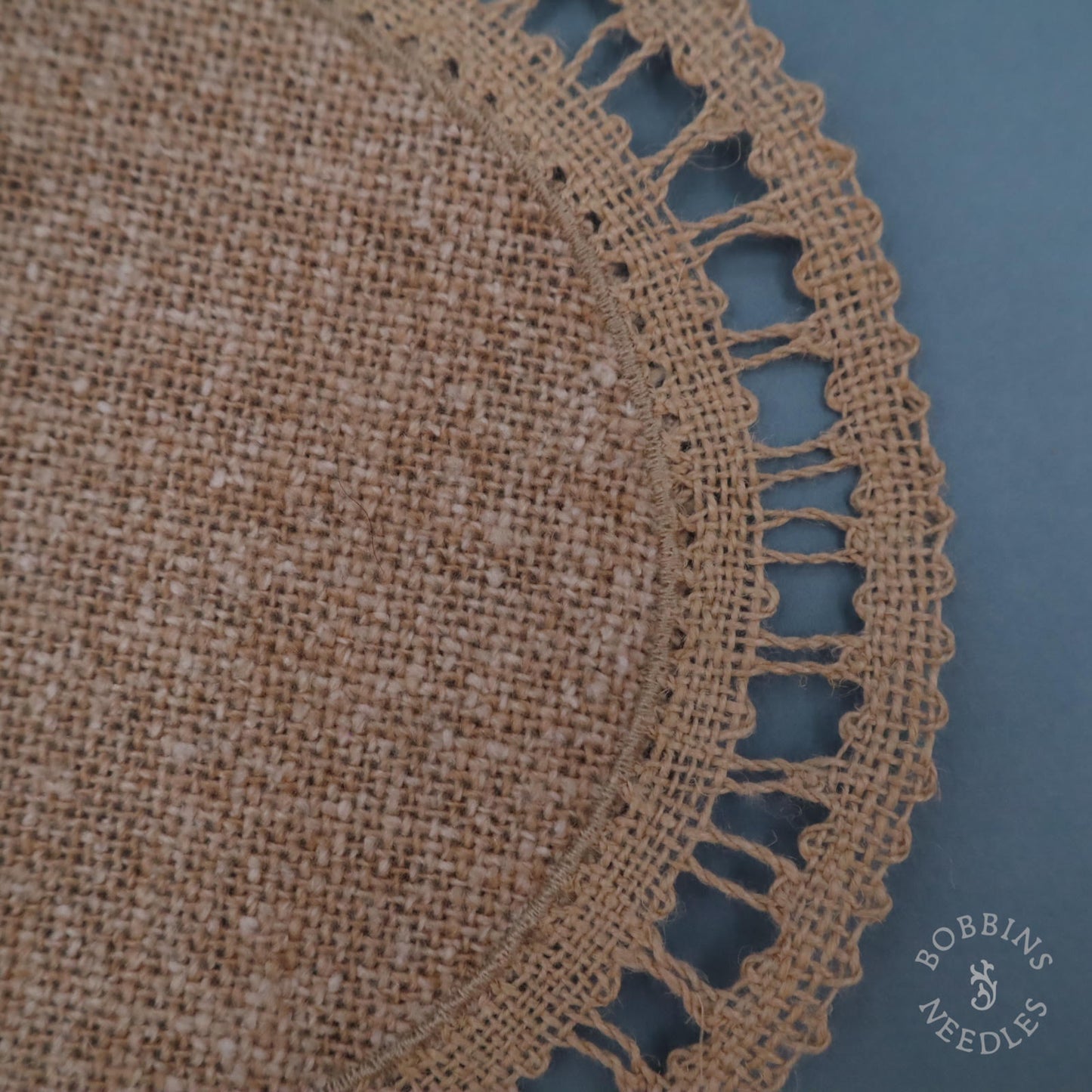 Round, Vintage Placemats with Handmade Lace Trim - Set of 4