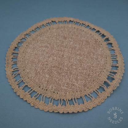 Round, Vintage Placemats with Handmade Lace Trim - Set of 4
