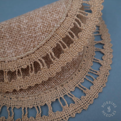 Round, Vintage Placemats with Handmade Lace Trim - Set of 4