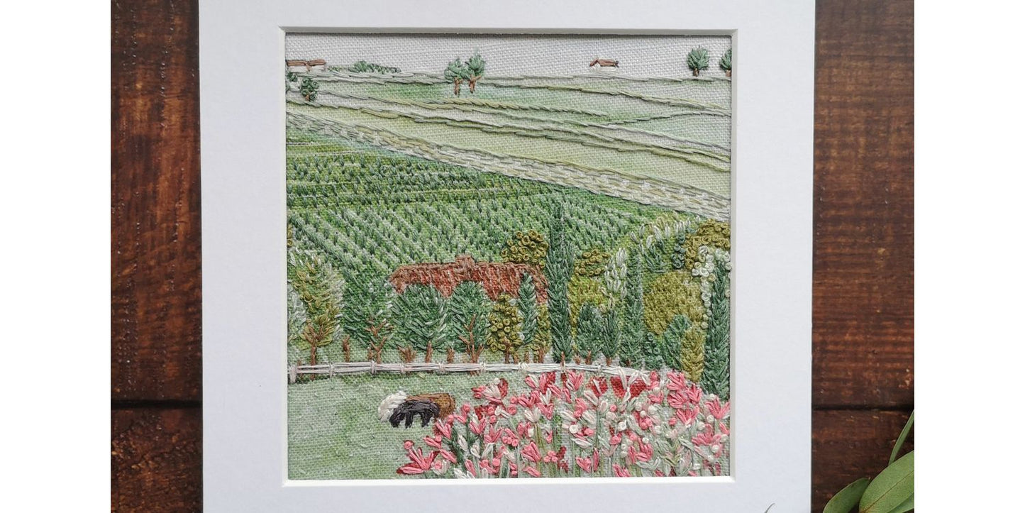 "Vineyard" Embroidery Panel