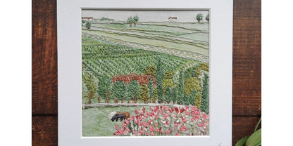 "Vineyard" Embroidery Panel