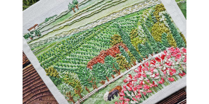 "Vineyard" Embroidery Panel