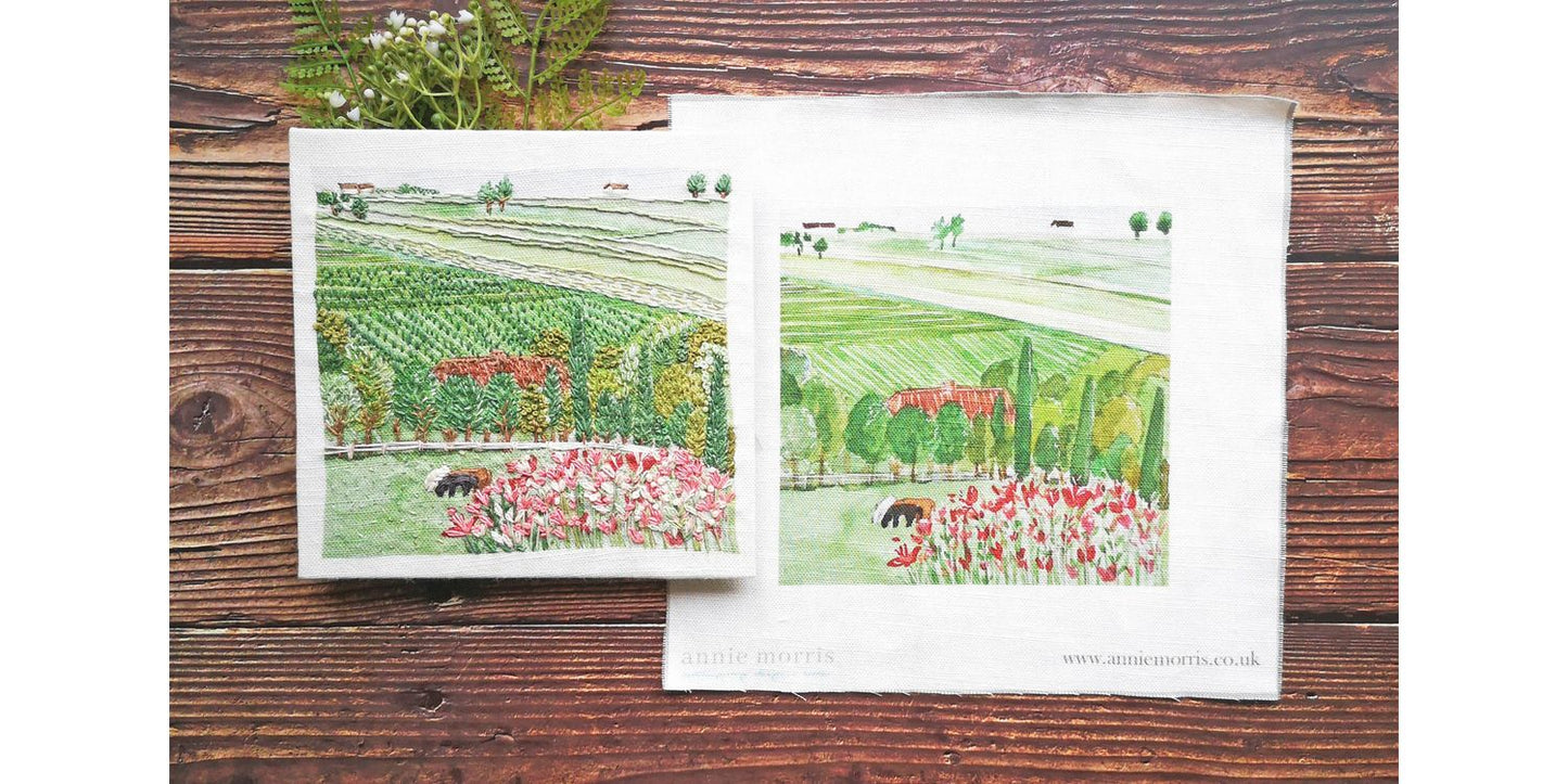"Vineyard" Embroidery Panel