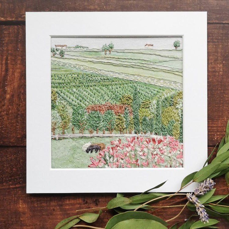 "Vineyard" Embroidery Panel