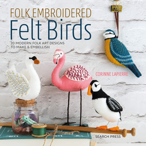 Folk Embroidered Felt Birds Book