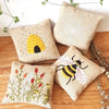 Linen Lavender Embroidery Kits -Bees