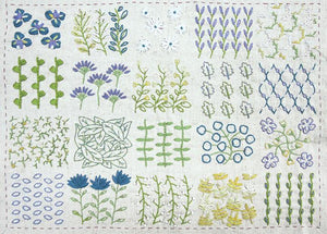 Jardin de fleurs linen/cotton embroidery sampler
