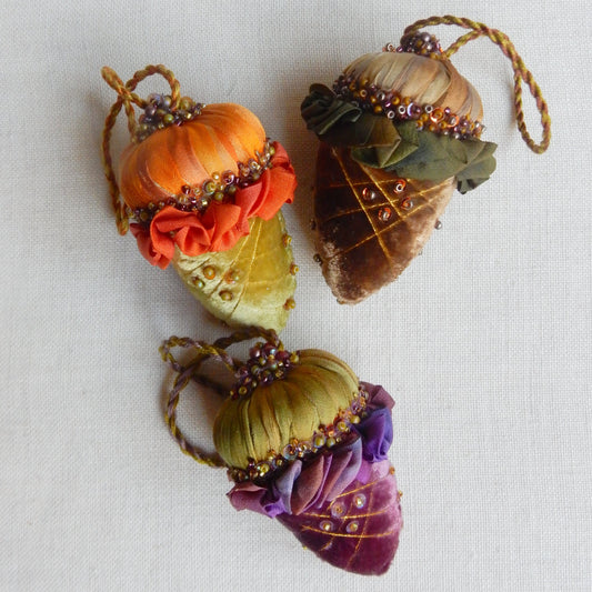 Velvet Acorn Ornament Set Kit - Autumn Mix
