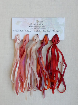 3.5 Champagne Blush/Floribunda/Terra Cotta/Coral Rose/Poppy  - Silk Ribbon Collection