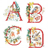 Christmas Birds Alphabet Charts