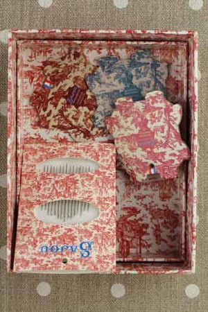 Toile de Jouy Sewing Box Red