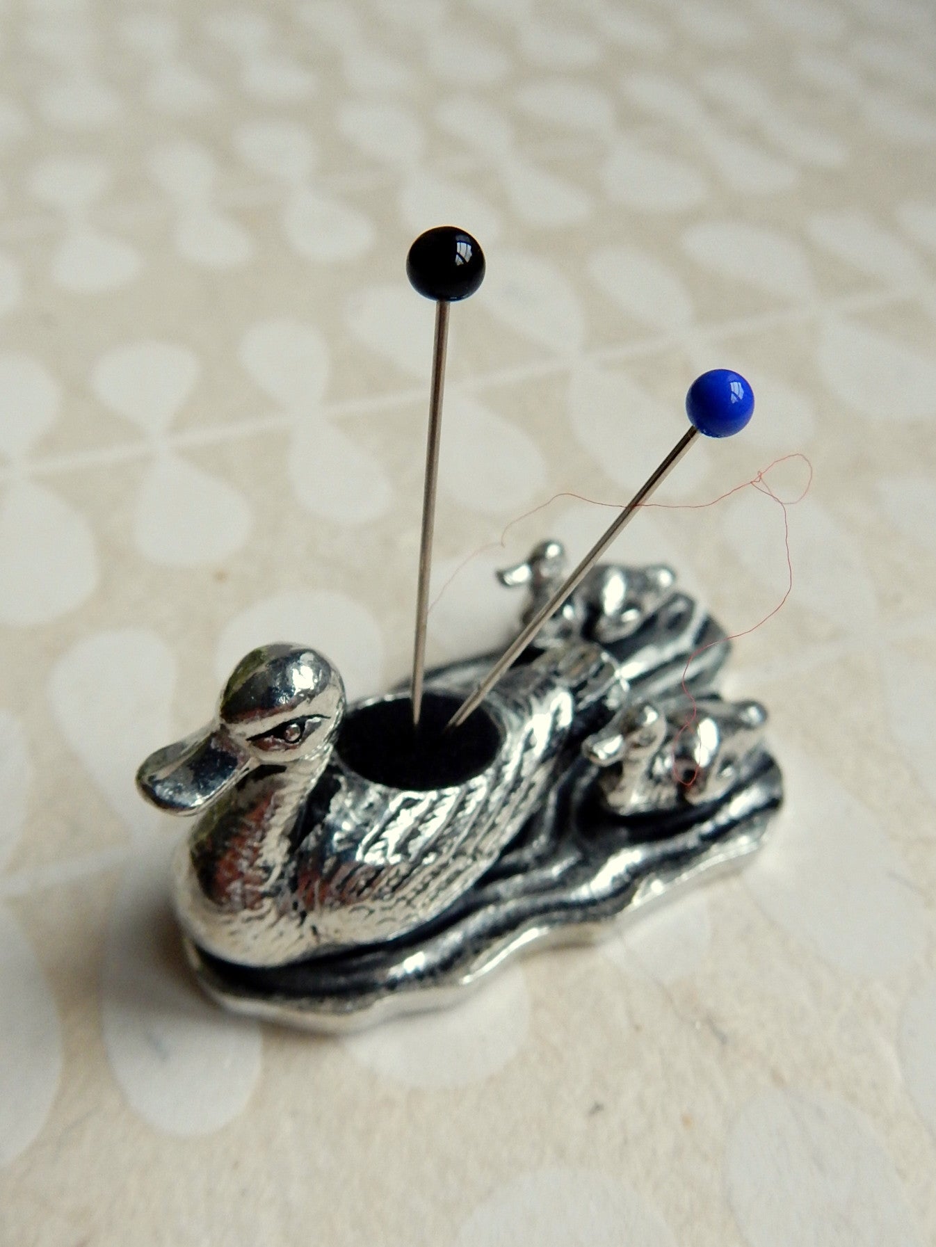 Pewter Pin Cushion - Ducklings