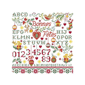 Sampler Chart - Christmas ABCs and 1,2,3s