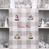 Snowballs - Linen Tea Towel