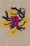 "D" stamped on linen