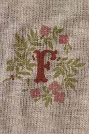 "F" stamped on linen
