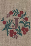 "I  or J " stamped on linen