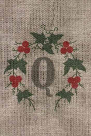"Q" stamped on linen