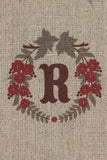 "R"  stamped on linen