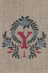 "Y"  stamped on linen