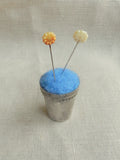 Metal Pin Cushion -  light blue